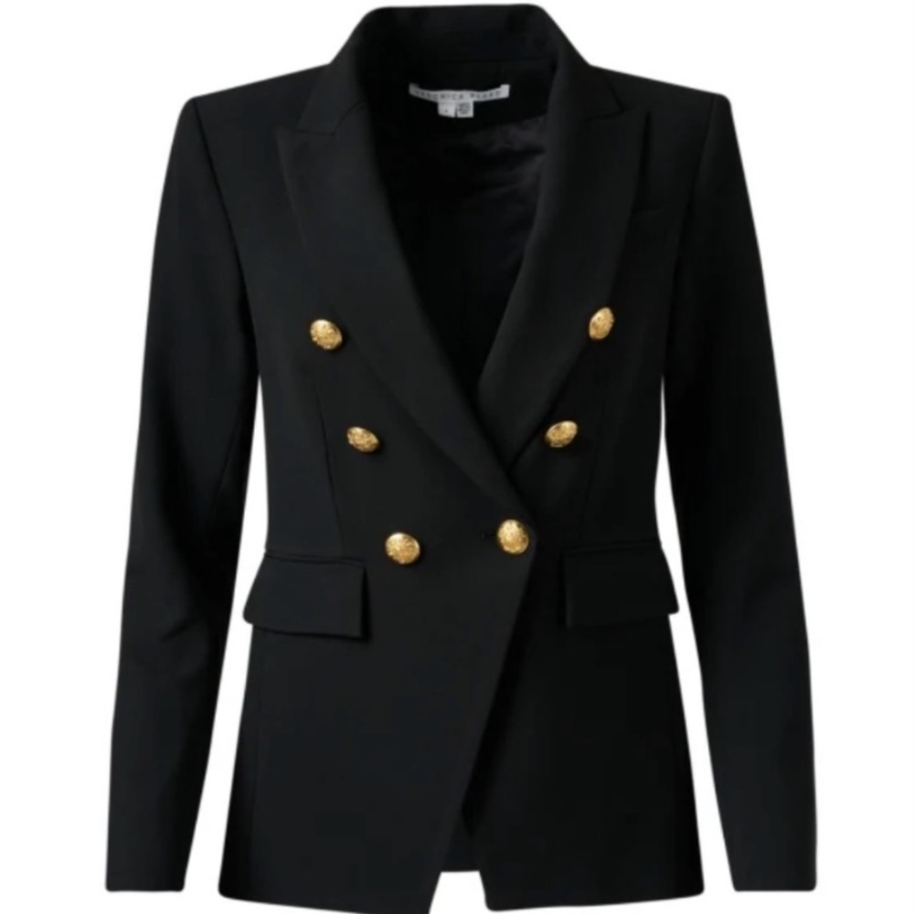 $795 Veronica Beard Black Miller Dickey jacket Gold Buttons sz 10